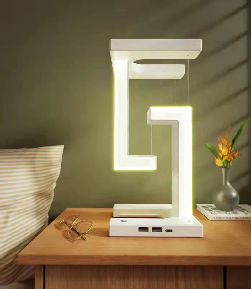 Creative Smartphone Wireless Charging Suspension Table Lamp Balance Lamp Floating for Home Bedroom