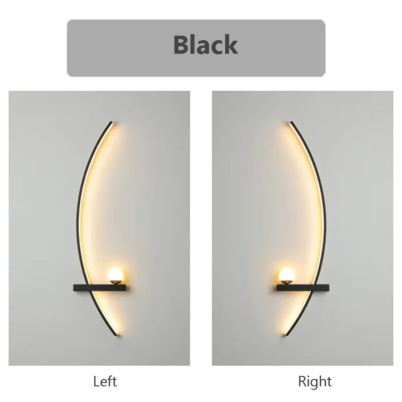 Modern LED Wall Light 55/105Cm Long Strip Wall Light Intelligent Remote Control Dimming Bedroom Living Room Corridor Lighting